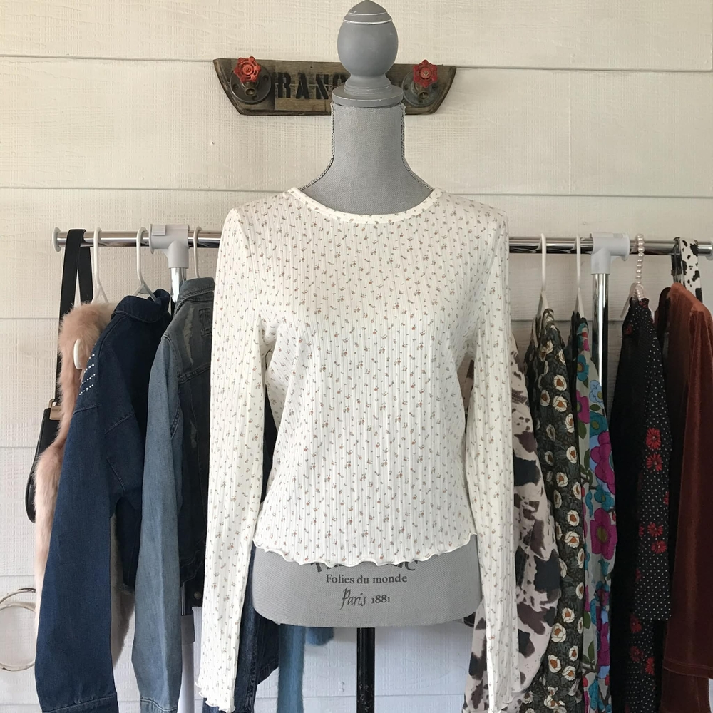 Women's Cream Long Sleeve Top